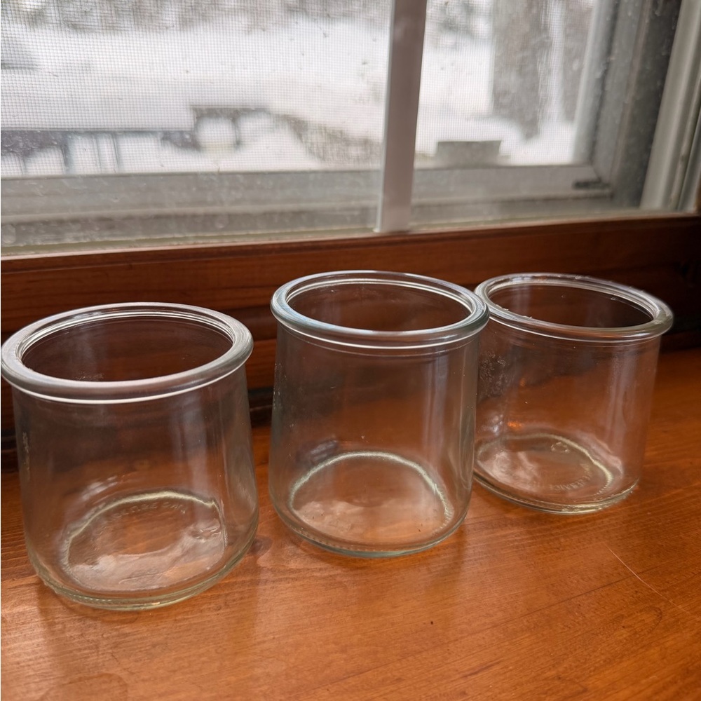 La Fermiere French Yogurt Cream Pots Jars Glass